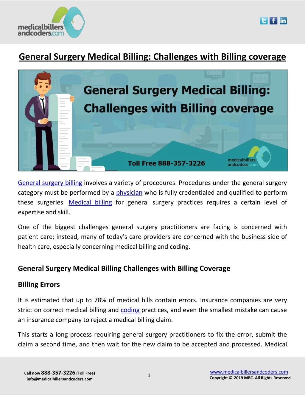 general surgery medical billing challenges with