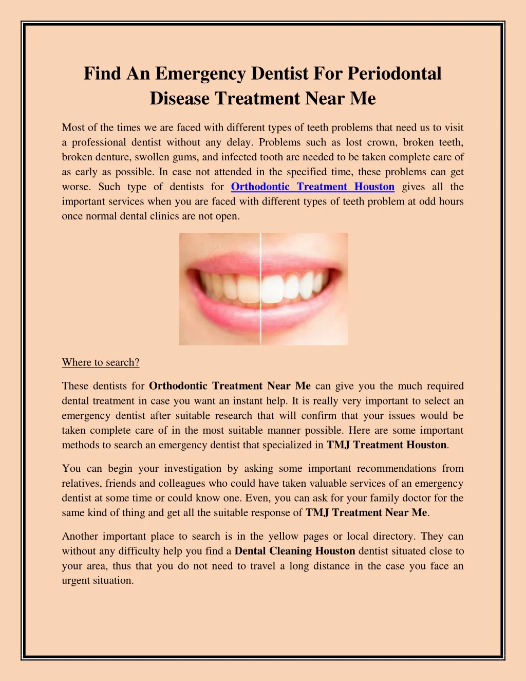 find an emergency dentist for periodontal disease