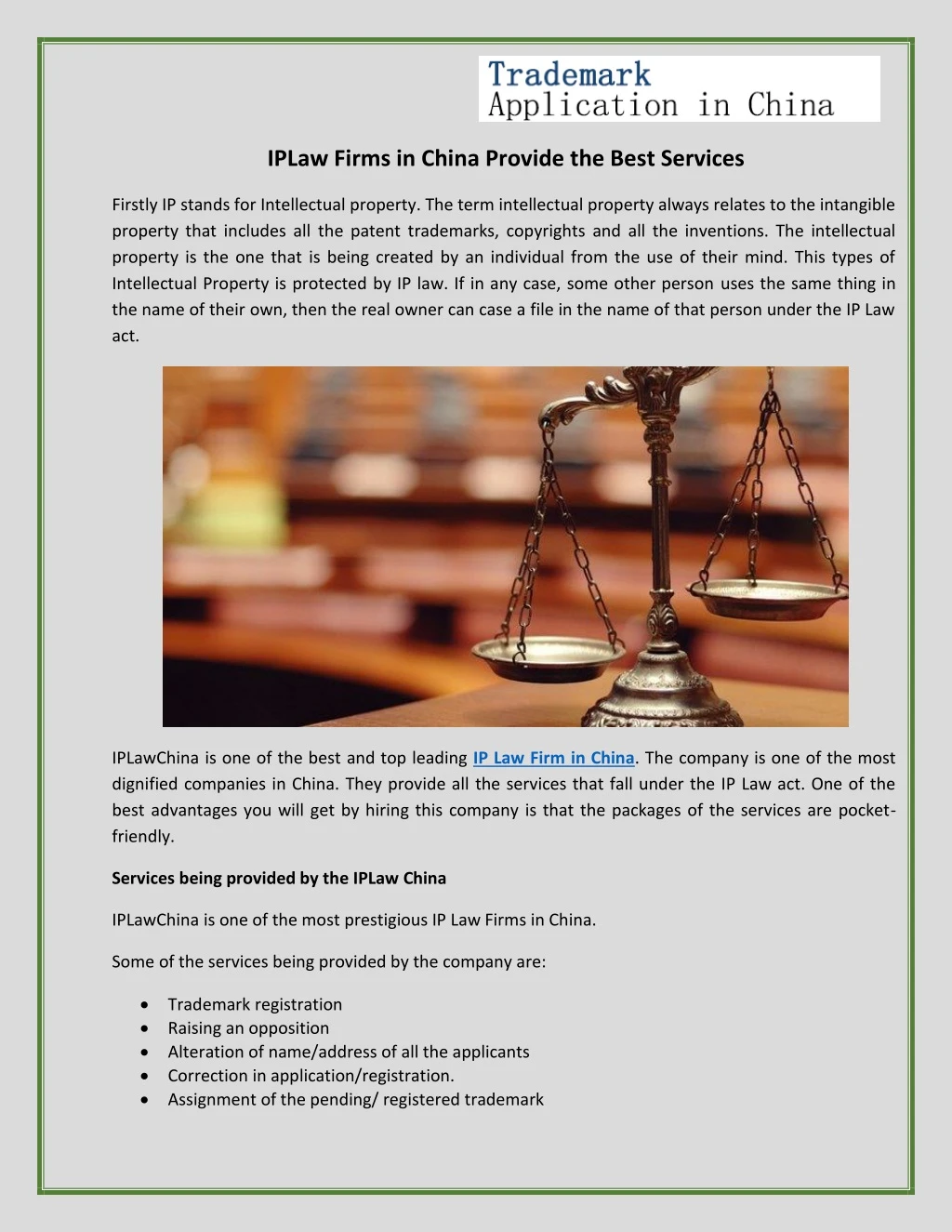 iplaw firms in china provide the best services