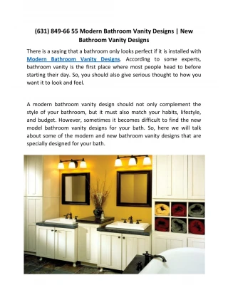 (631) 849-66 55 Modern Bathroom Vanity Designs | New Bathroom Vanity Designs