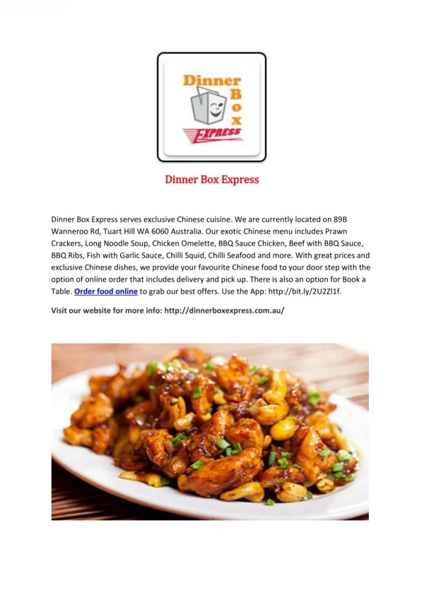 Dinner Box Express-Tuart Hill - Order Food Online