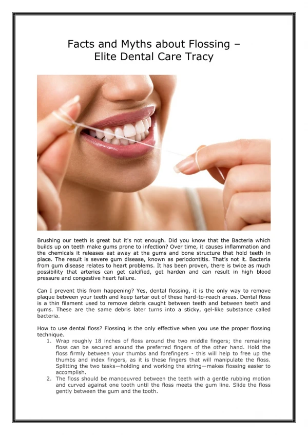 FACTS AND MYTHS ABOUT FLOSSING | ELITE DENTAL CARE TRACY