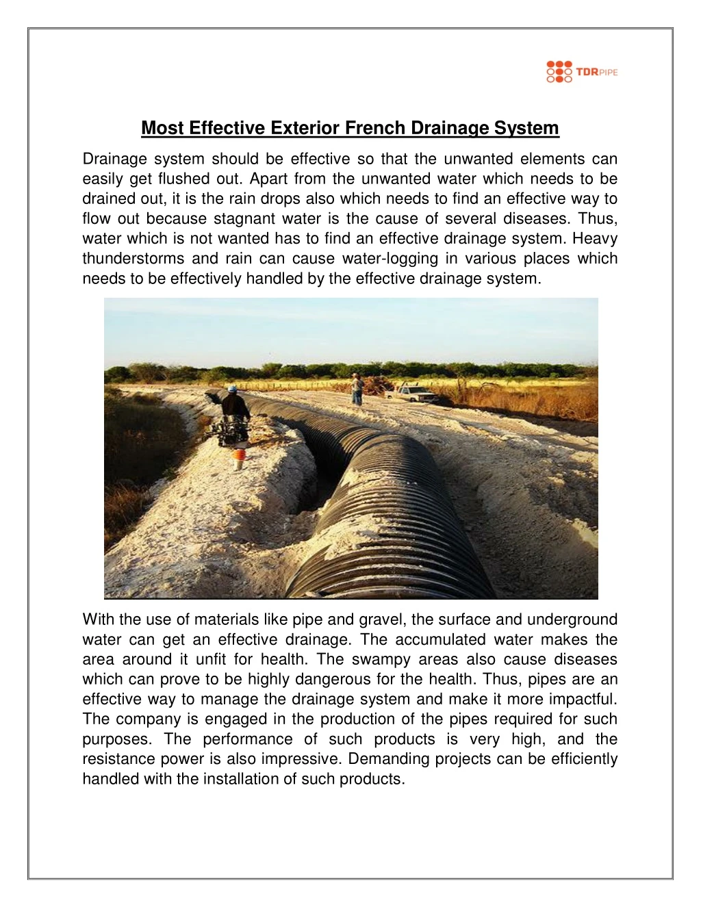 most effective exterior french drainage system