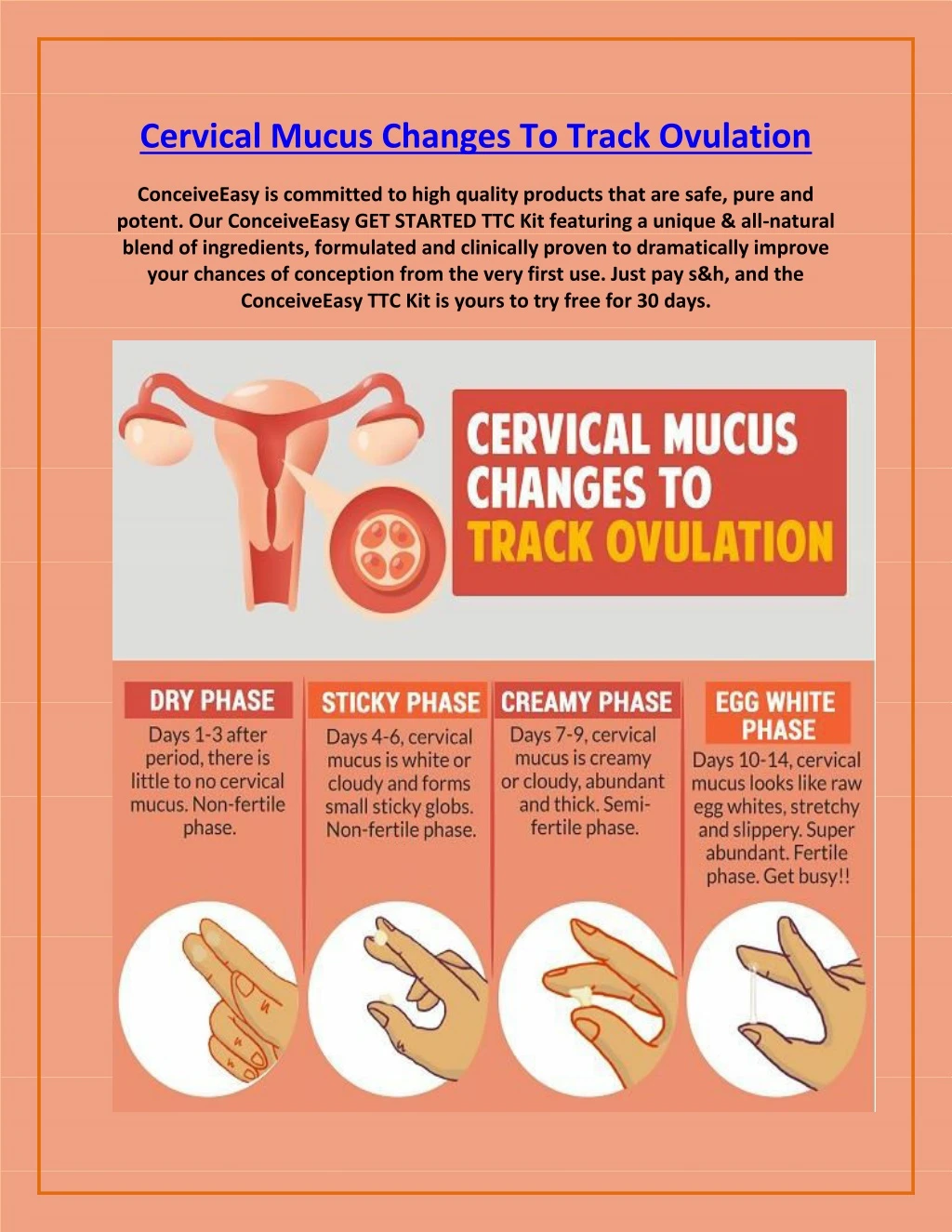 cervical mucus changes to track ovulation