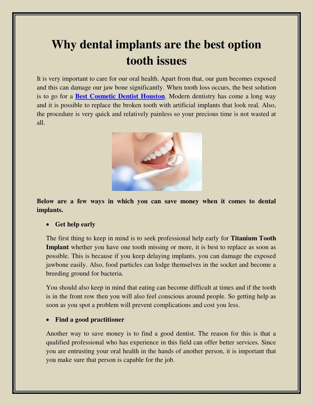 why dental implants are the best option tooth
