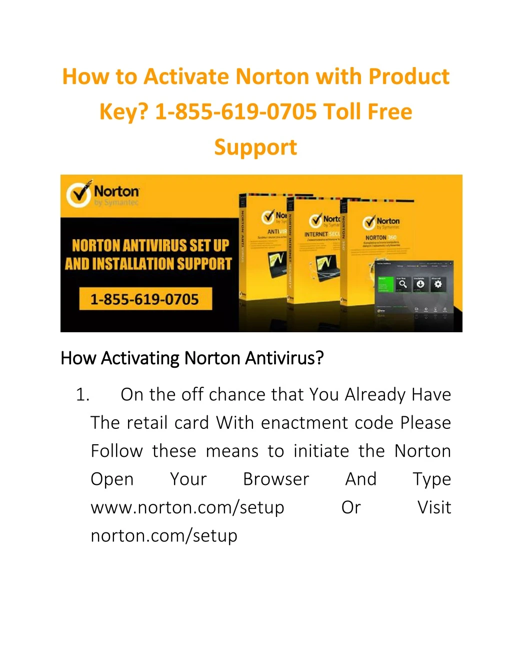 how to activate norton with product