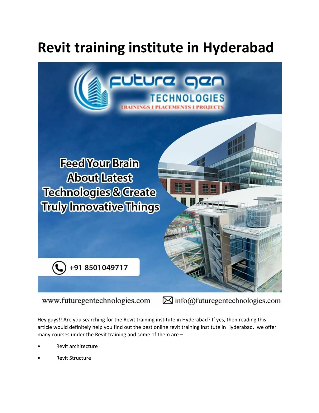 revit training institute in hyderabad