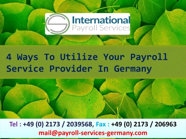 4 Ways To Utilize Your Payroll Service Provider In Germany