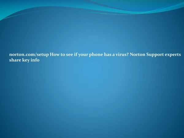 Norton setup - Download & Install