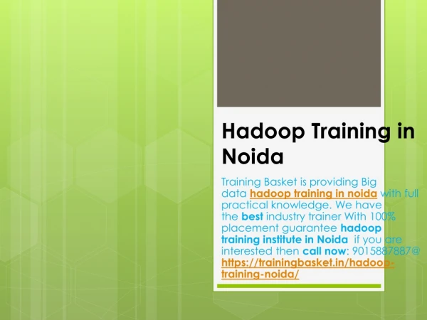 Best hadoop training institute in Noida