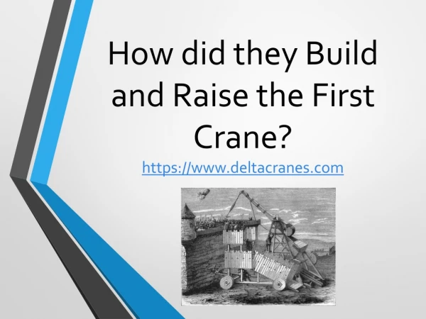 How Did They Build and Raise the First Crane?