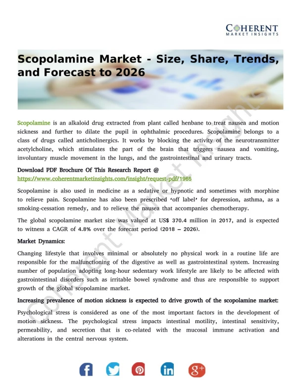 Scopolamine Market - Size, Share, Trends, and Forecast to 2026