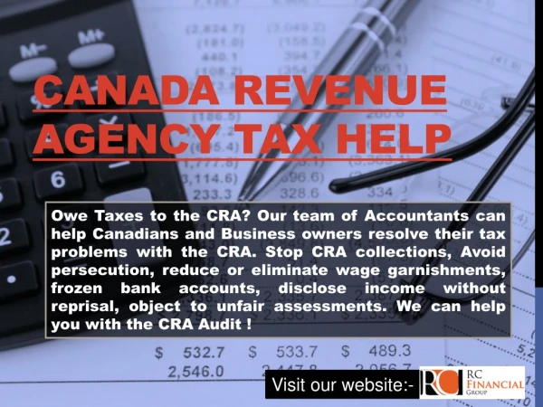 Canada Revenue Agency Tax Help