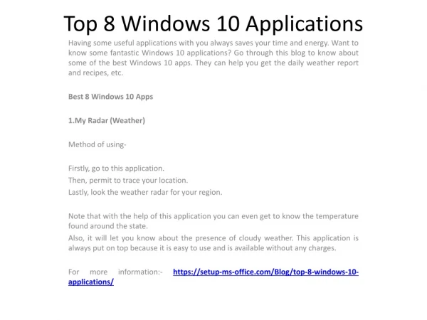 Top 8 Windows 10 Applications