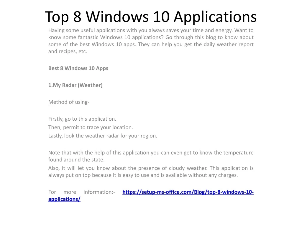 top 8 windows 10 applications