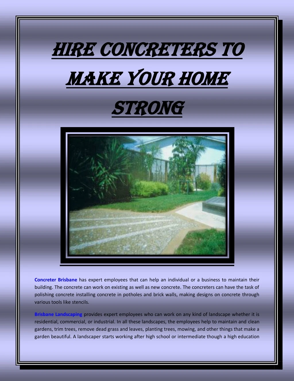 hire hire concreters to concreters to make your