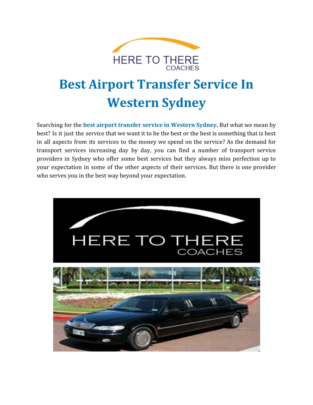 best airport transfer service in western sydney
