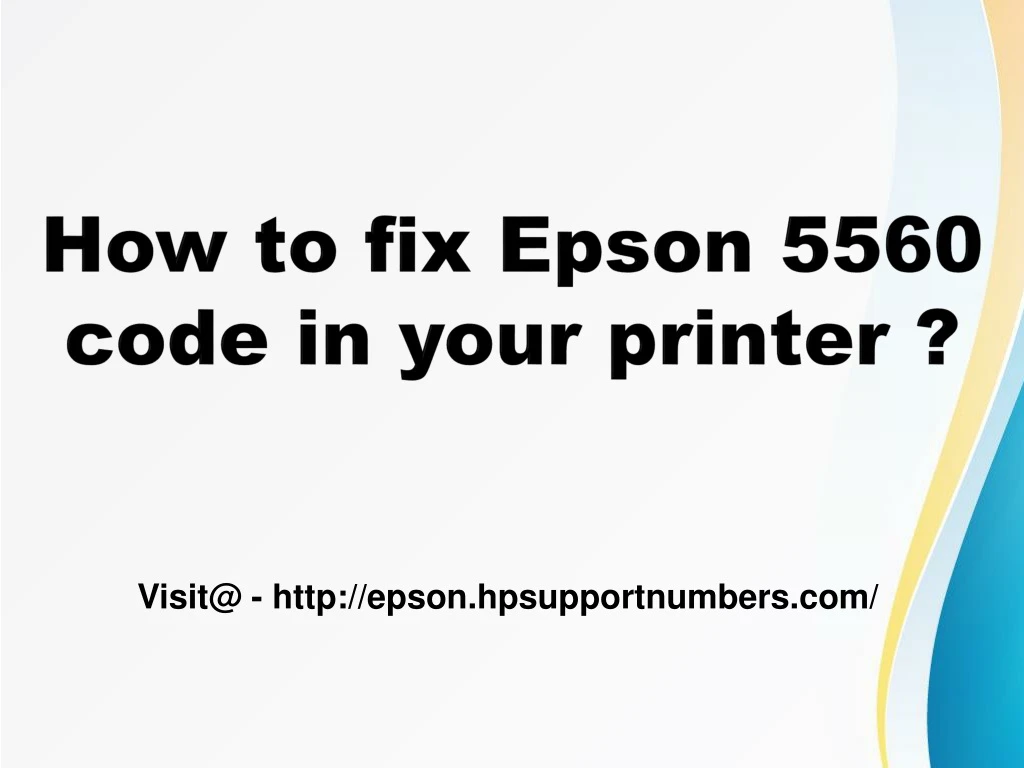 how to fix epson 5560 code in your printer