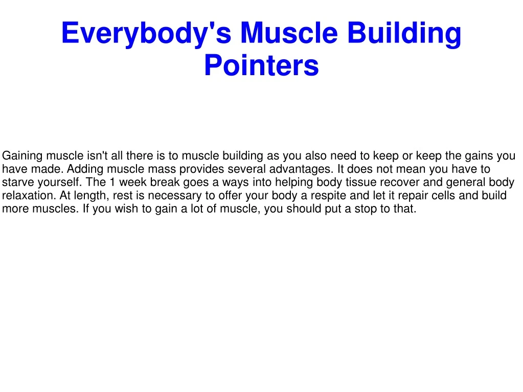 everybody s muscle building pointers