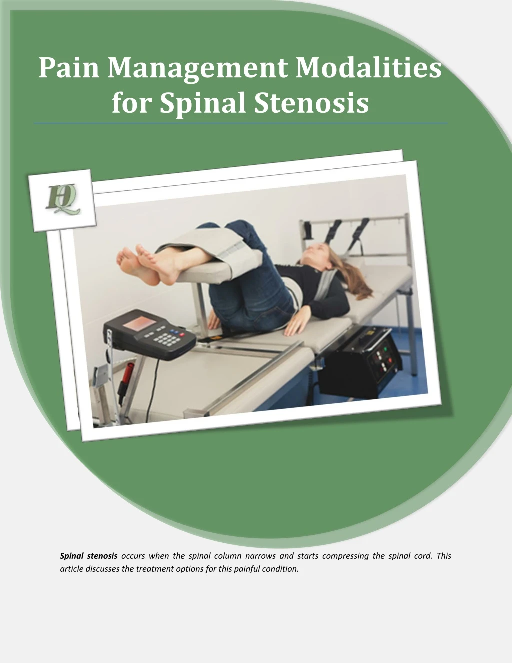 pain management modalities for spinal stenosis