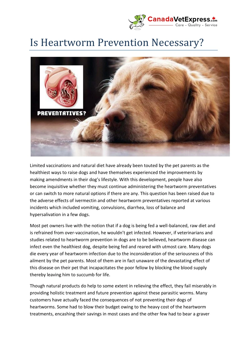 is heartworm prevention necessary