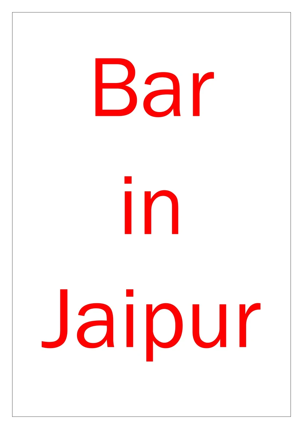 bar in jaipur