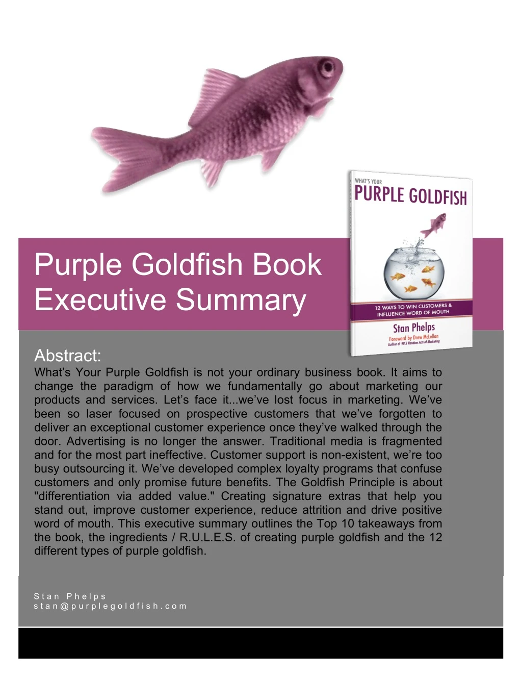 purple goldfish book executive summary