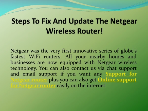 Steps To Fix And Update The Netgear Wireless Router!