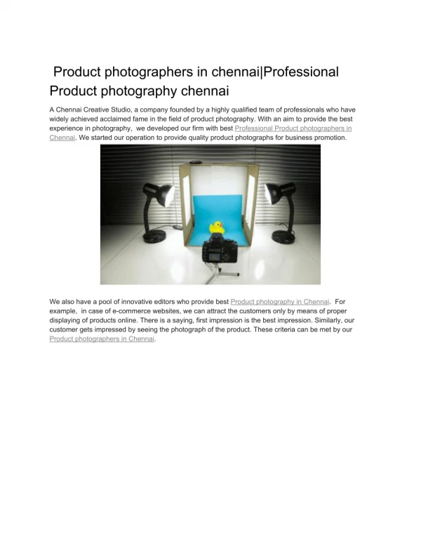 Product photographers in chennai