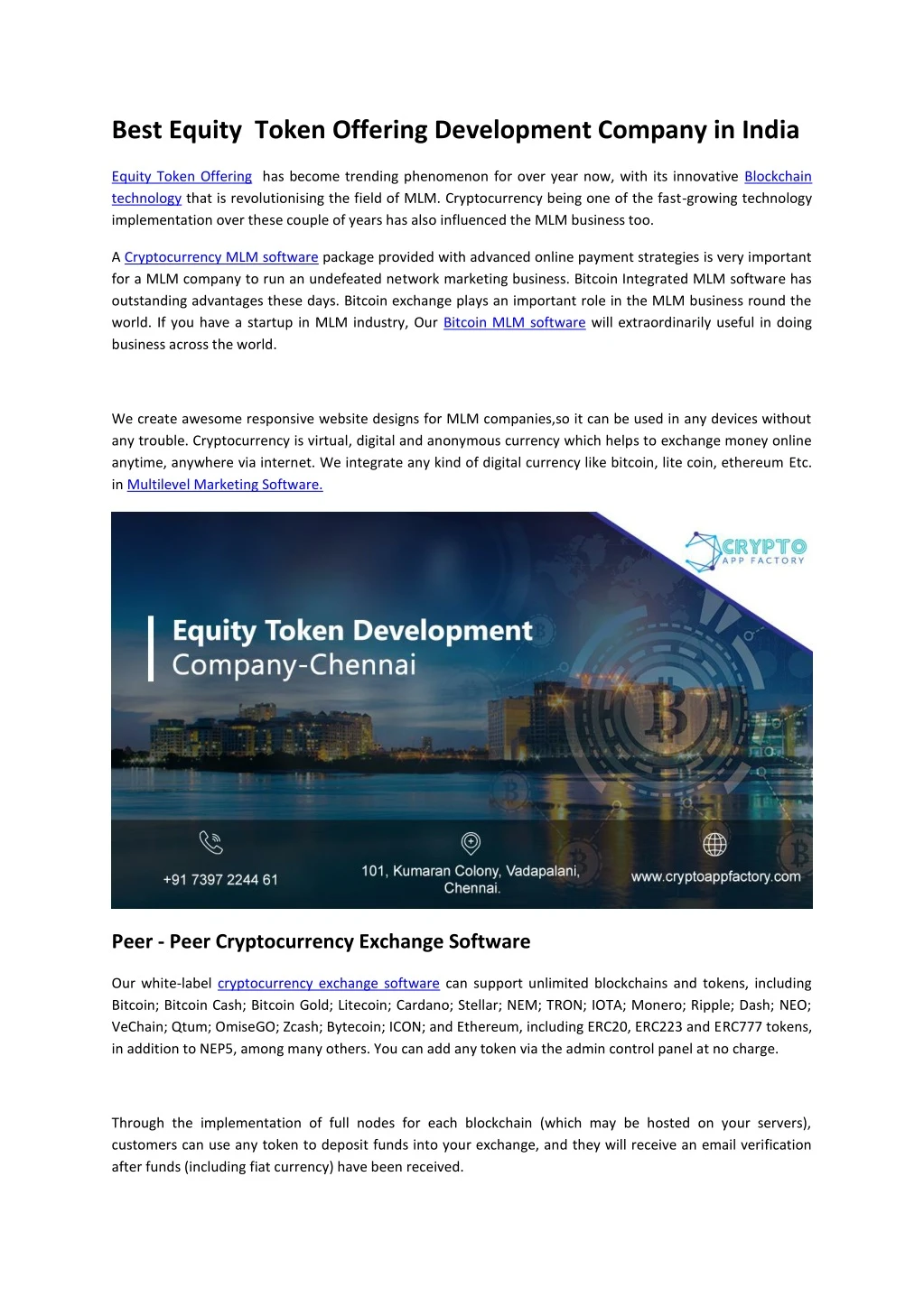 best equity token offering development company