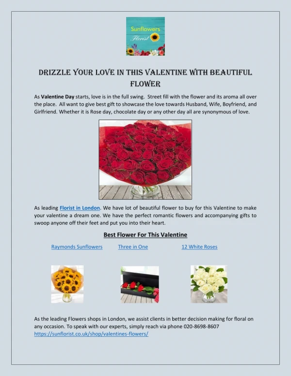Drizzle your Love in This Valentine With Beautiful Flower