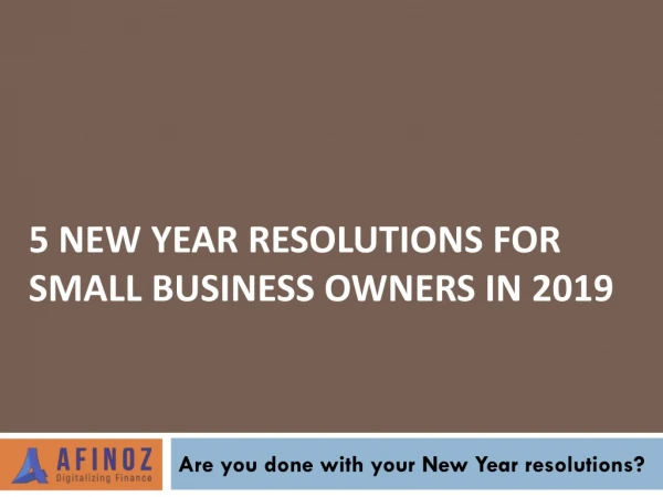 5 New Year Resolutions for Small Business Owners