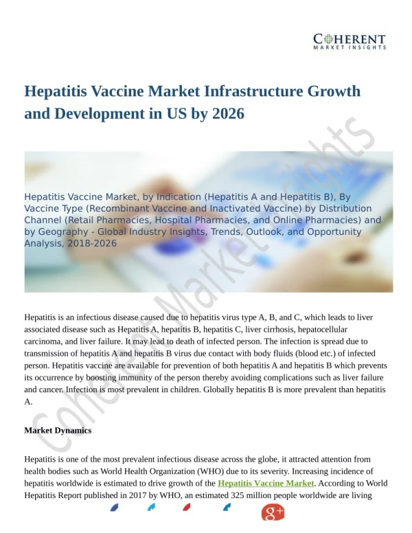 Hepatitis Vaccine Market Set for Rapid Growth and Trend, by 2026