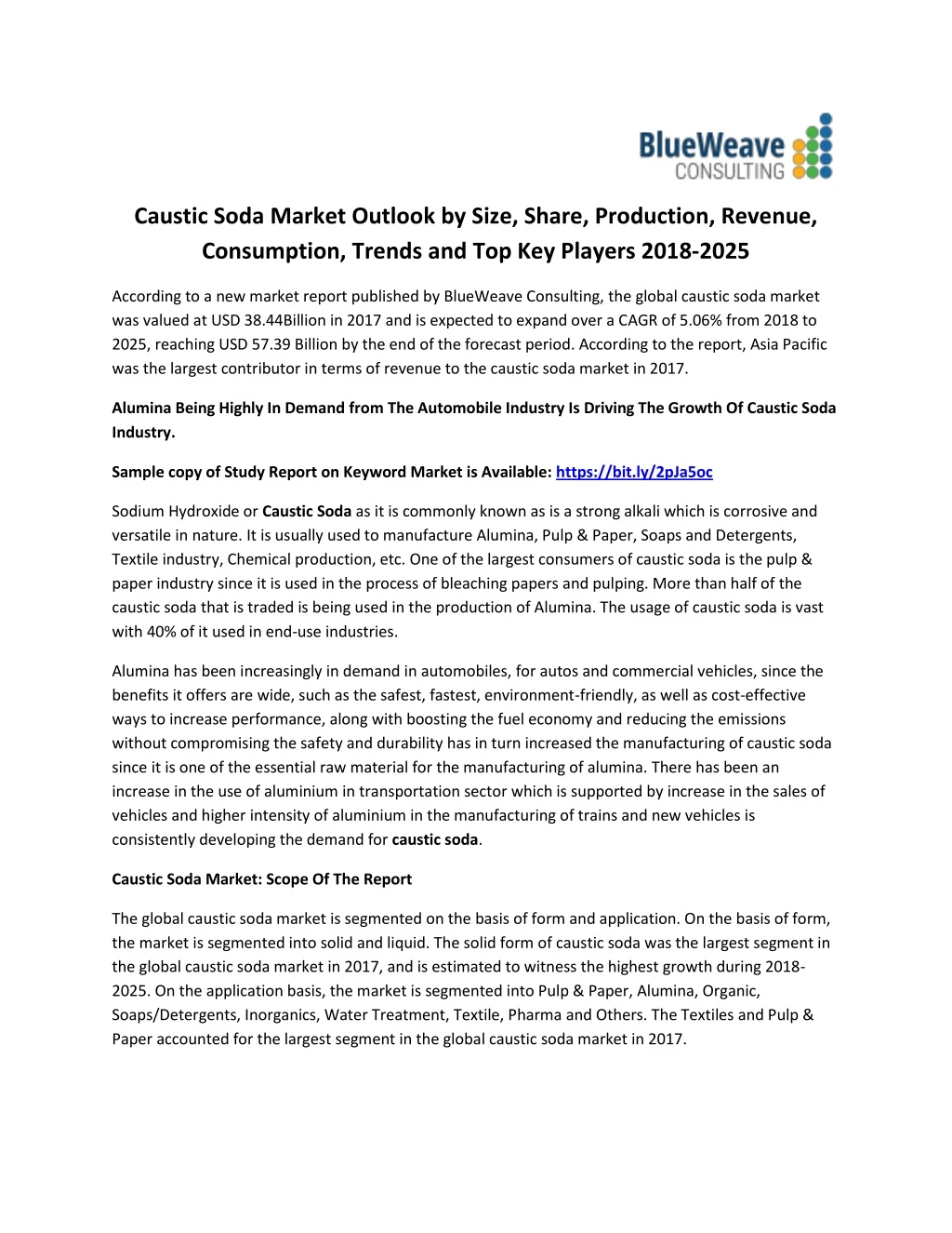 caustic soda market outlook by size share