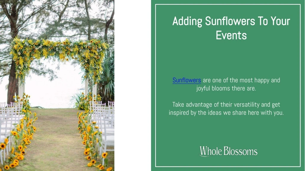 adding sunflowers to your events