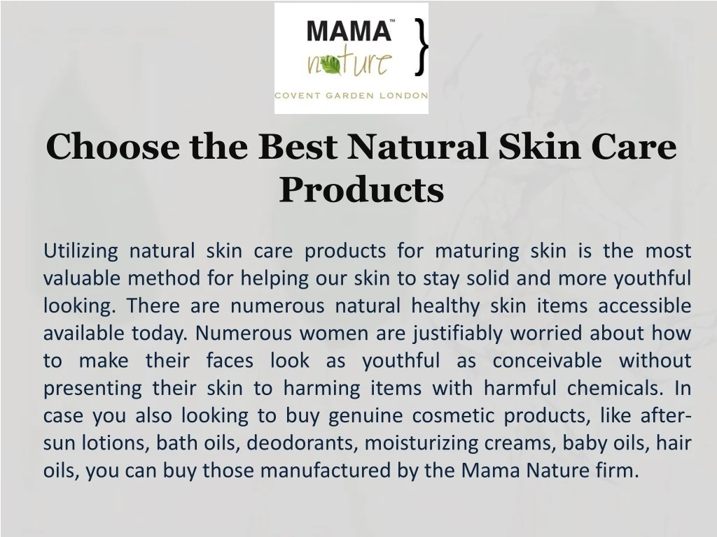 choose the best natural skin care products