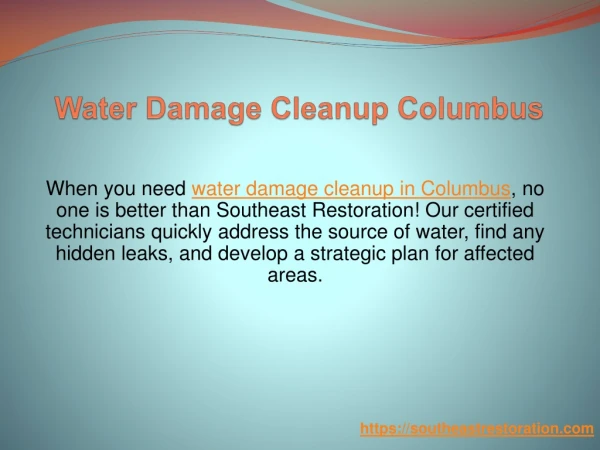 Water Damage Cleanup Columbus