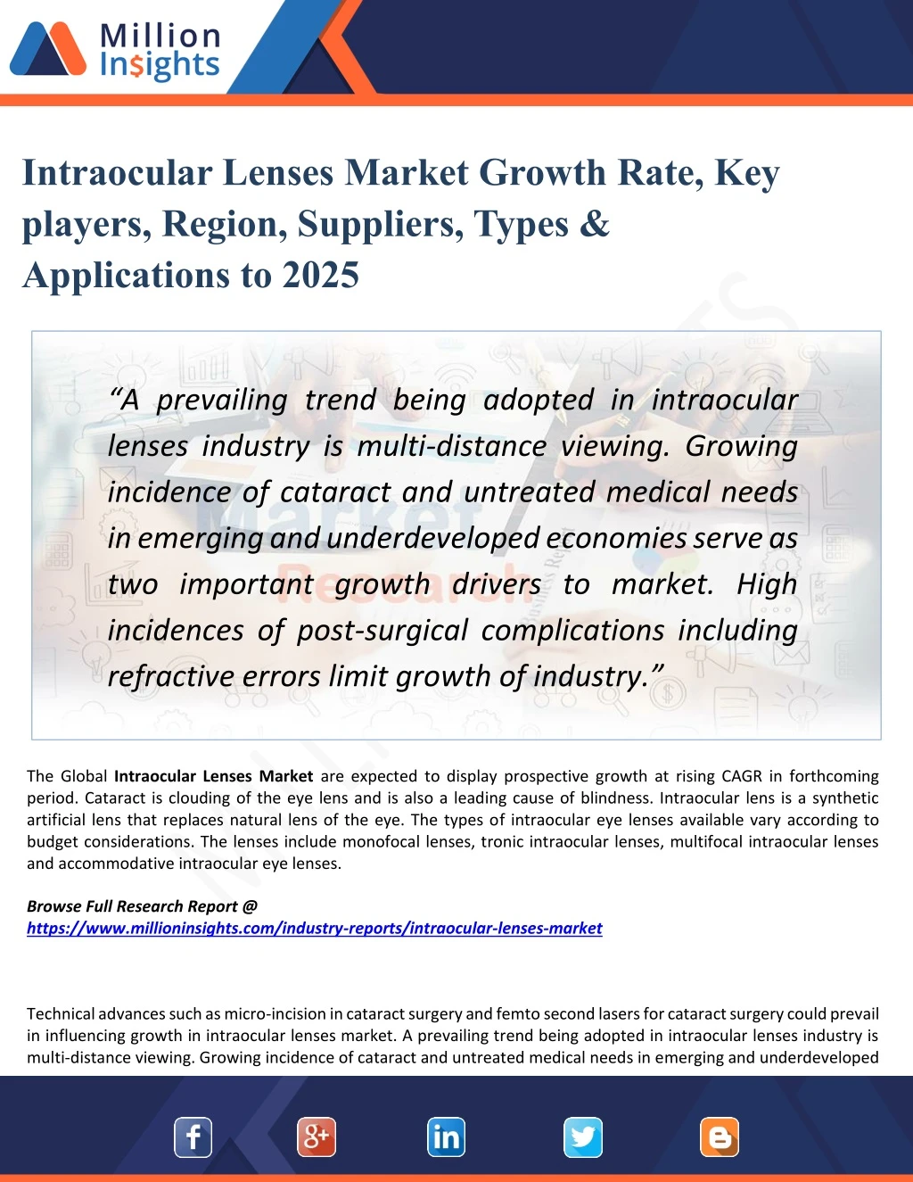 intraocular lenses market growth rate key players