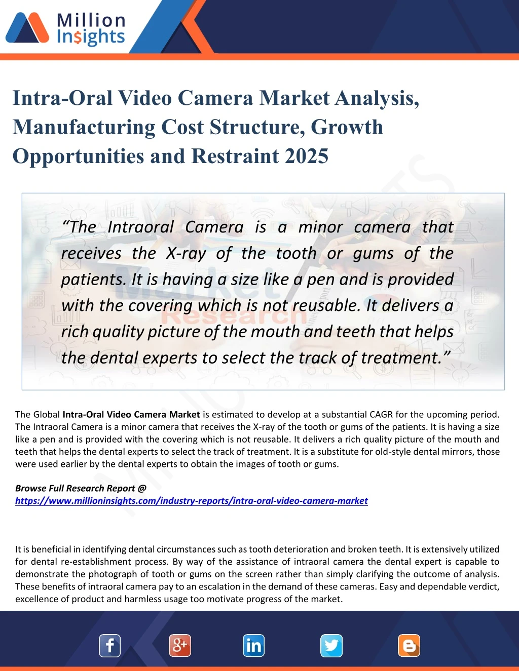 intra oral video camera market analysis