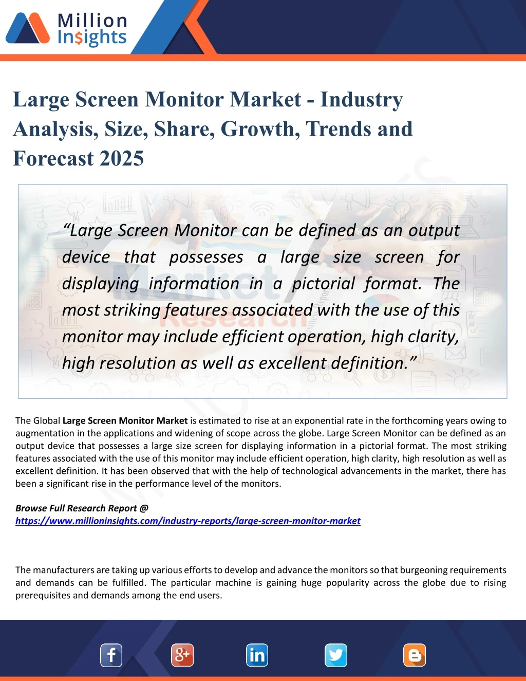 large screen monitor market industry analysis