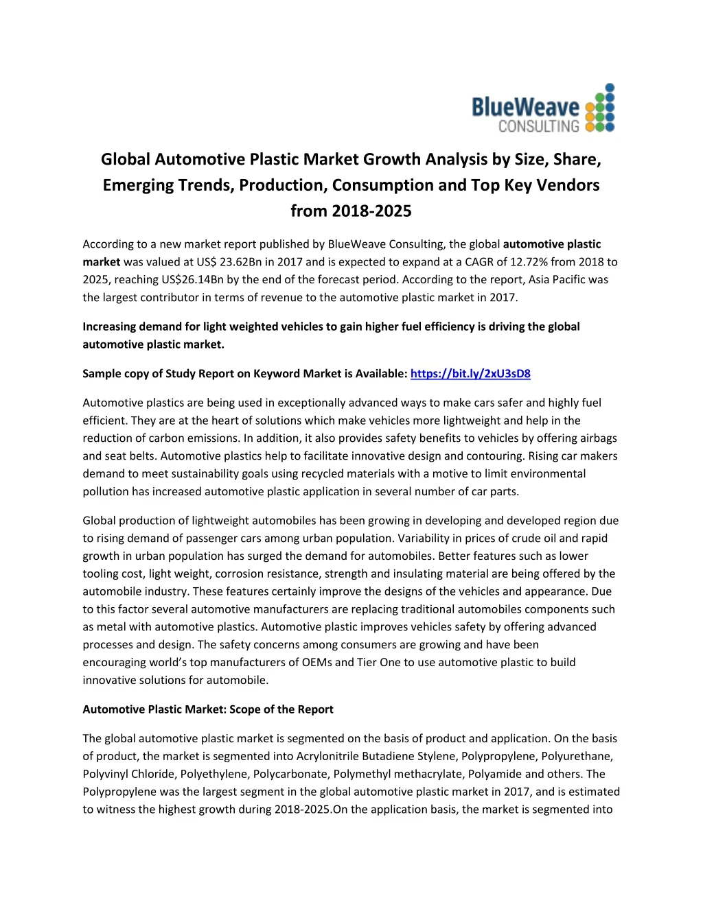 global automotive plastic market growth analysis