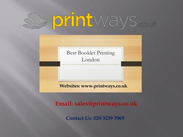 Premium Booklet Printing In London