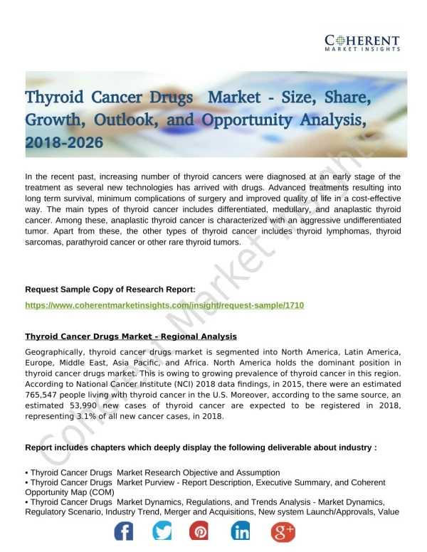 Thyroid Cancer Drugs Market moving toward 2026 With New Procedures