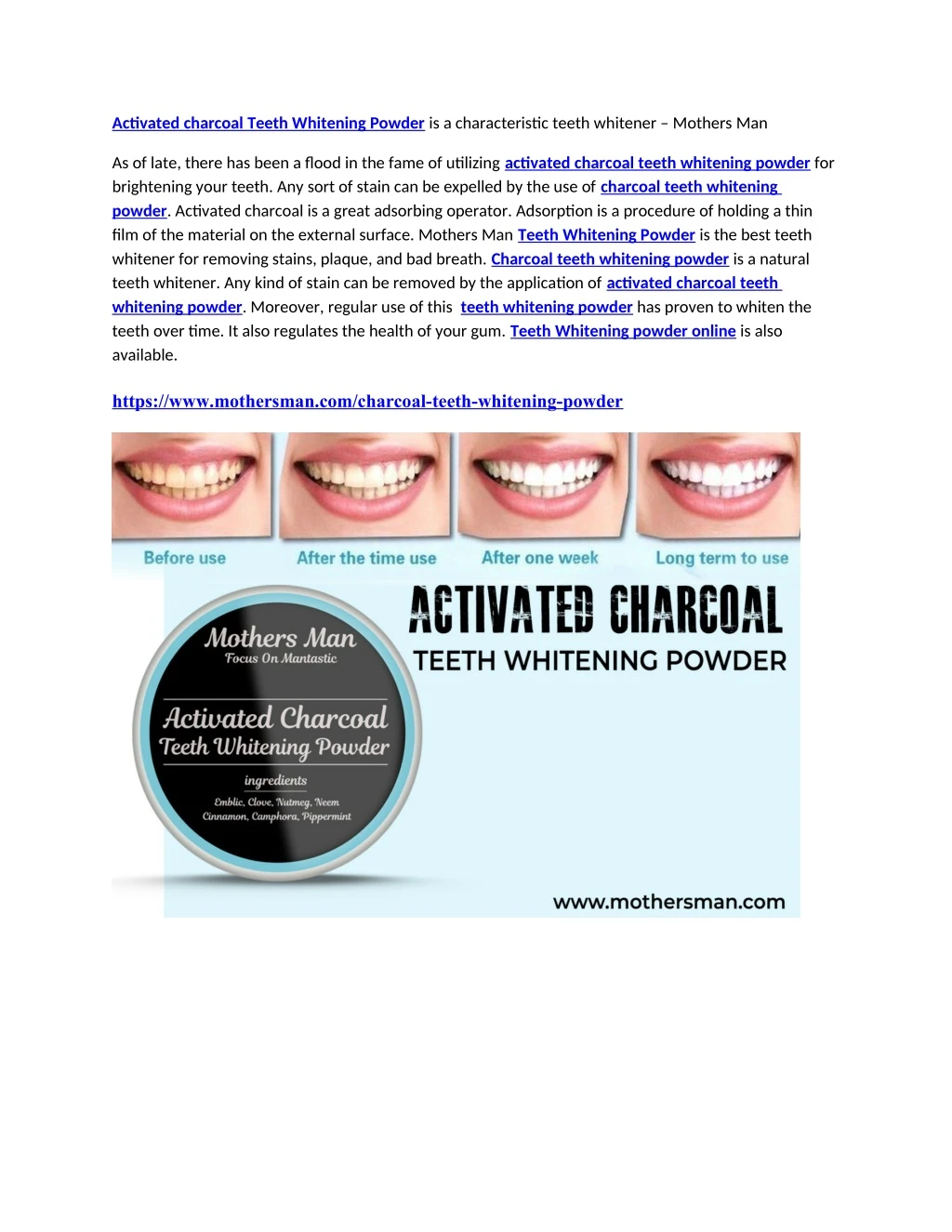 activated charcoal teeth whitening powder