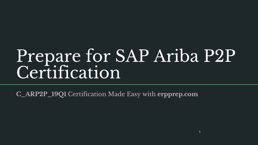 prepare for sap ariba p2p certification