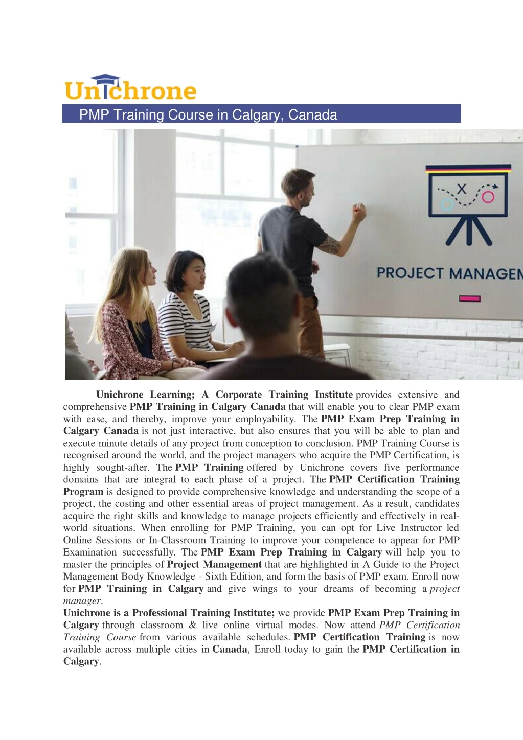 pmp training course in calgary canada