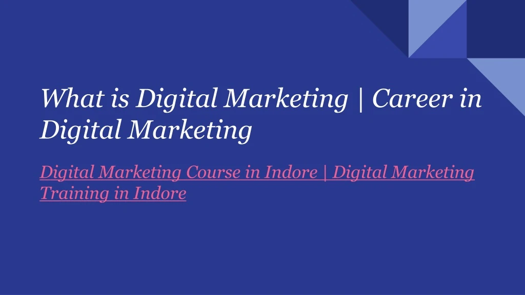 what is digital marketing career in digital marketing