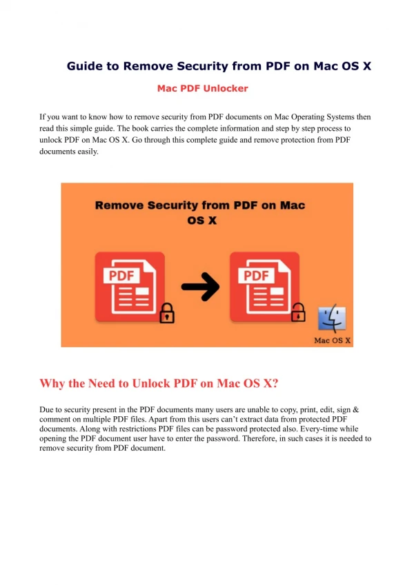 Best Method for Removing Protection from PDF on Mac OS X