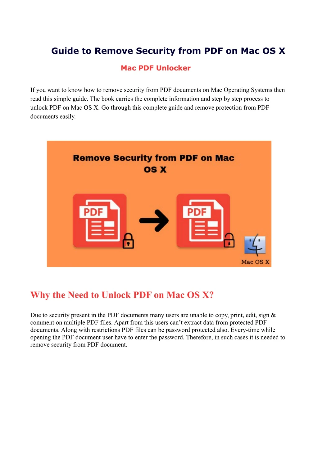 guide to remove security from pdf on mac os x