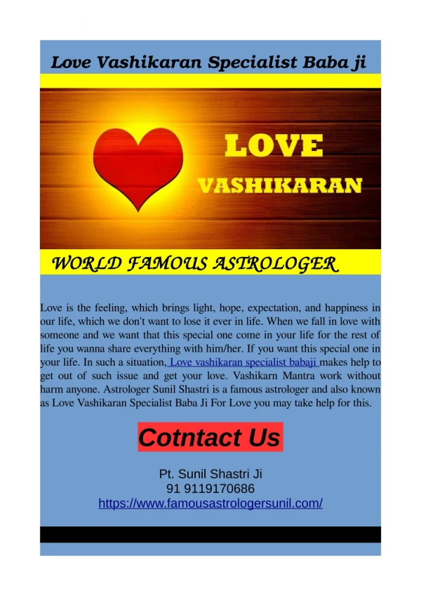Love vashikaran Specialist babaji